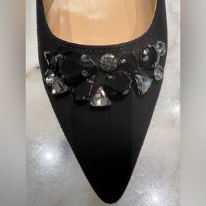 Talbots Embellished Black Suede Pumps
